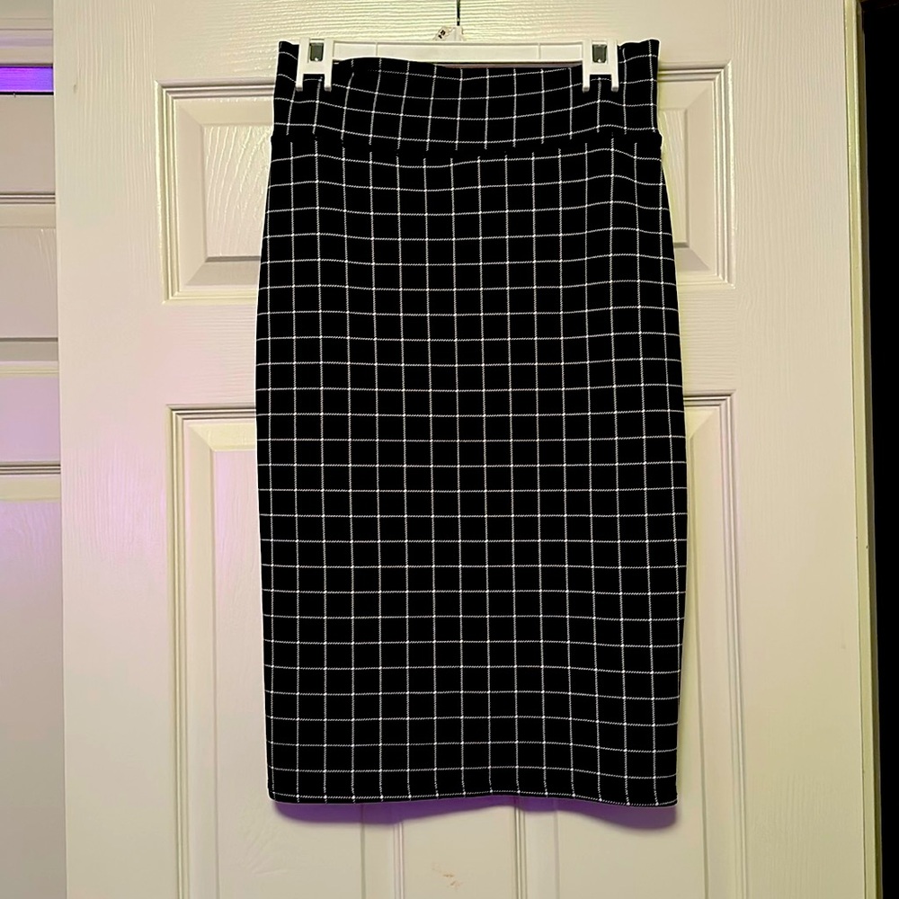 Grid Pencil Skirt